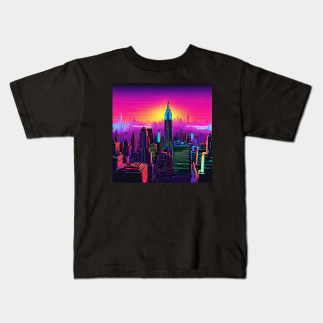 Synth City Kids T-Shirt by Lyvershop